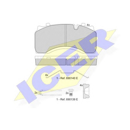Photo Kit de plaquettes de frein, frein à disque ICER 151430066