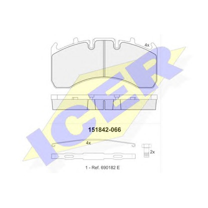 Photo Kit de plaquettes de frein, frein à disque ICER 151842