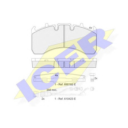 Foto Kit pastiglie freno, Freno a disco ICER 151842122