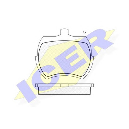 Фото Комплект тормозных колодок, дисковый тормоз ICER 180002