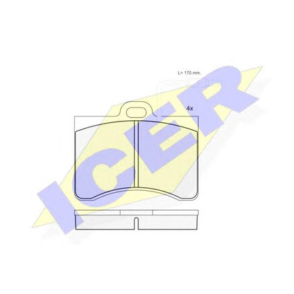 Photo Kit de plaquettes de frein, frein à disque ICER 180175