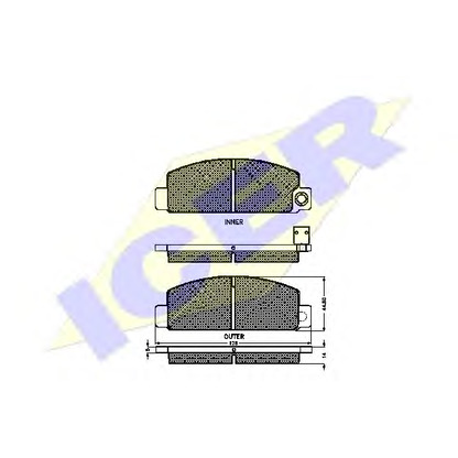 Фото Комплект тормозных колодок, дисковый тормоз ICER 180236