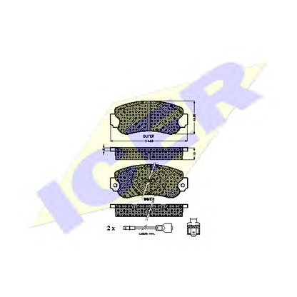 Photo Kit de plaquettes de frein, frein à disque ICER 180344