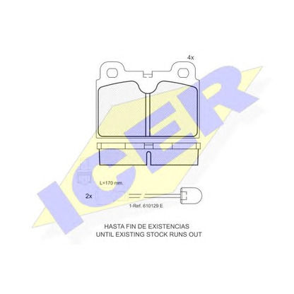 Photo Brake Pad Set, disc brake ICER 180360