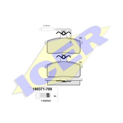 Photo Kit de plaquettes de frein, frein à disque ICER 180371