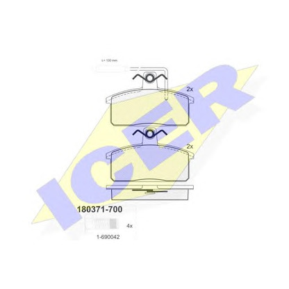 Photo Kit de plaquettes de frein, frein à disque ICER 180371700