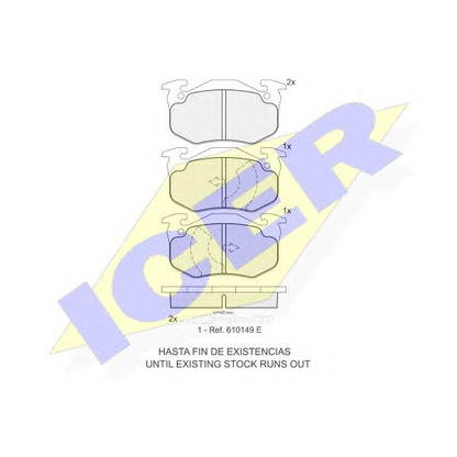 Photo Kit de plaquettes de frein, frein à disque ICER 180375