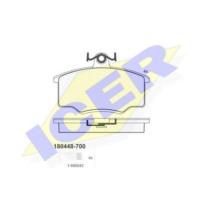 Фото Комплект тормозных колодок, дисковый тормоз ICER 180448700