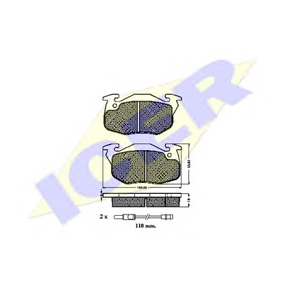 Photo Kit de plaquettes de frein, frein à disque ICER 180489