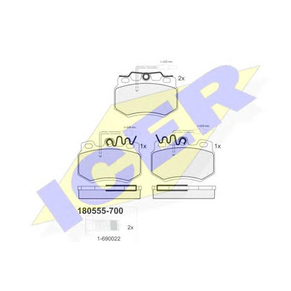 Photo Kit de plaquettes de frein, frein à disque ICER 180555700