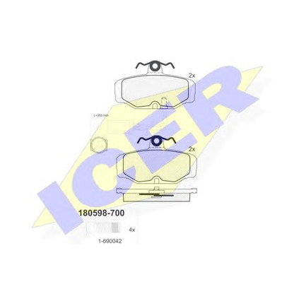 Photo Brake Pad Set, disc brake ICER 180598700