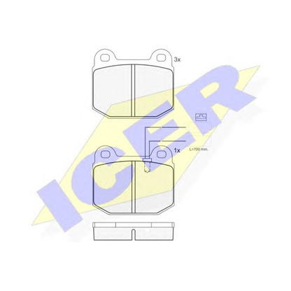 Photo Kit de plaquettes de frein, frein à disque ICER 180627