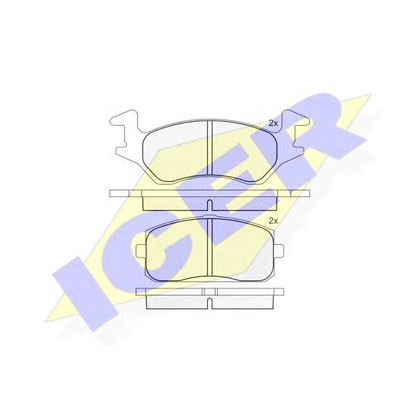 Фото Комплект тормозных колодок, дисковый тормоз ICER 180629