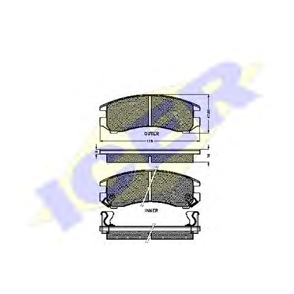 Photo Brake Pad Set, disc brake ICER 180647