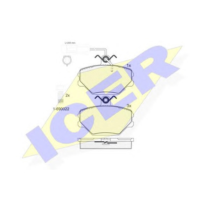 Photo Kit de plaquettes de frein, frein à disque ICER 180729203