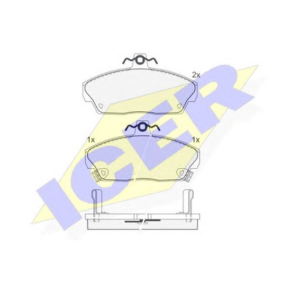 Zdjęcie Zestaw klocków hamulcowych, hamulce tarczowe ICER 180860
