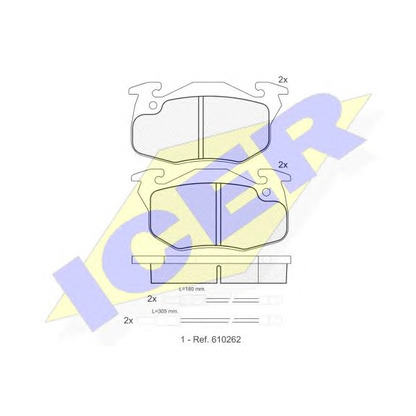 Photo Brake Pad Set, disc brake ICER 180866