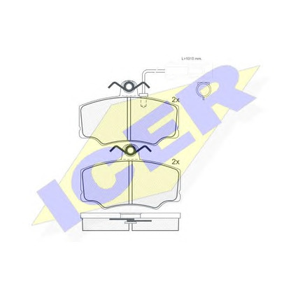 Photo Kit de plaquettes de frein, frein à disque ICER 180869