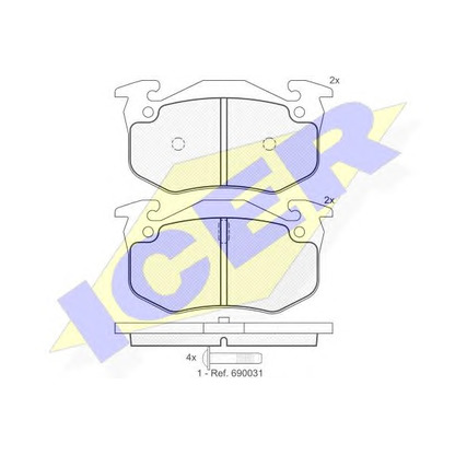 Photo Kit de plaquettes de frein, frein à disque ICER 180929