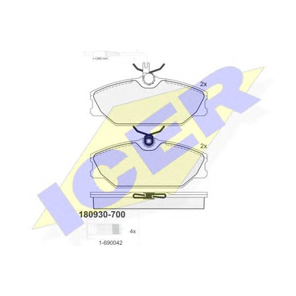 Photo Brake Pad Set, disc brake ICER 180930700