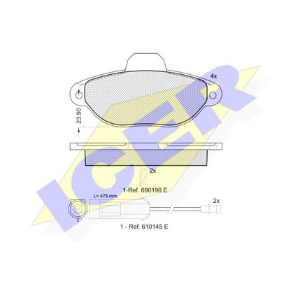 Photo Brake Pad Set, disc brake ICER 180953