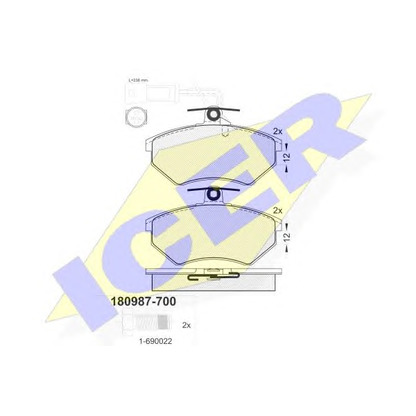 Photo Brake Pad Set, disc brake ICER 180987700