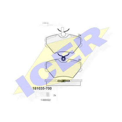 Photo Kit de plaquettes de frein, frein à disque ICER 181035700