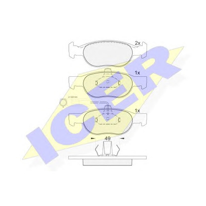 Foto Kit pastiglie freno, Freno a disco ICER 181123