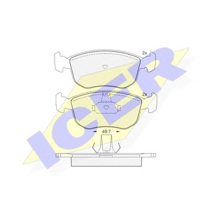 Photo Kit de plaquettes de frein, frein à disque ICER 181151