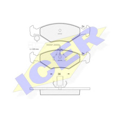 Foto Kit pastiglie freno, Freno a disco ICER 181226