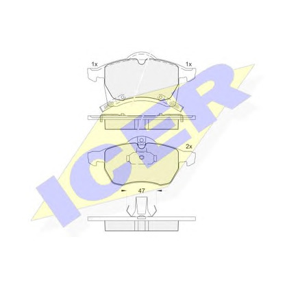 Photo Kit de plaquettes de frein, frein à disque ICER 181248