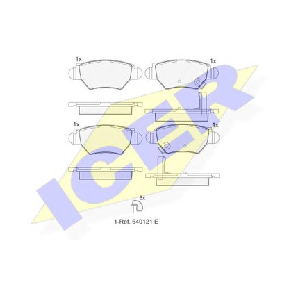 Photo Brake Pad Set, disc brake ICER 181363