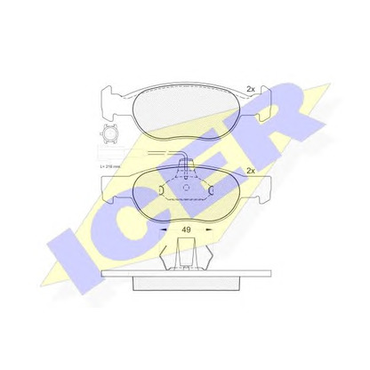 Foto Kit pastiglie freno, Freno a disco ICER 181376