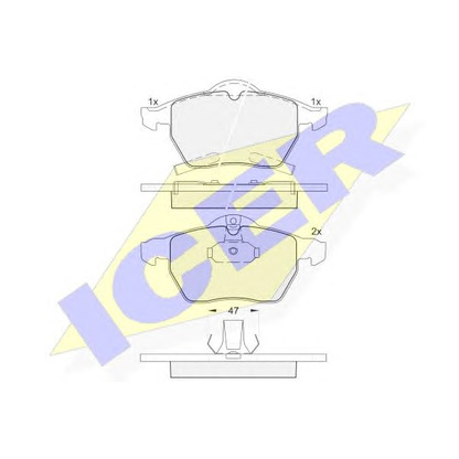 Photo Brake Pad Set, disc brake ICER 181383