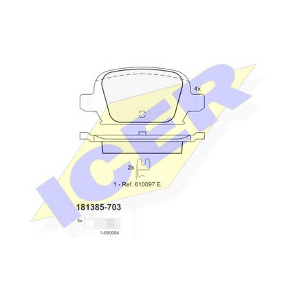 Photo Brake Pad Set, disc brake ICER 181385703