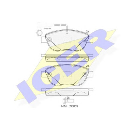 Foto Kit pastiglie freno, Freno a disco ICER 181440203