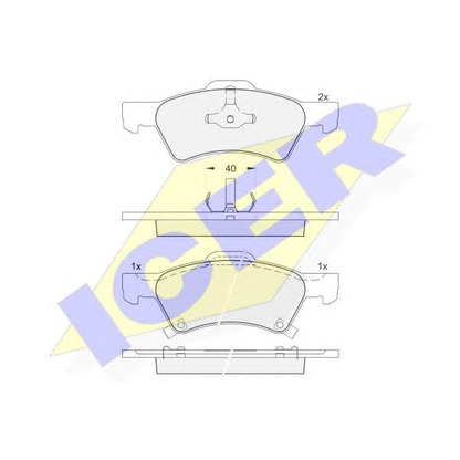 Photo Brake Pad Set, disc brake ICER 181544