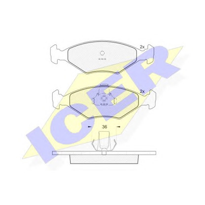 Photo Brake Pad Set, disc brake ICER 181604