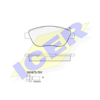 Photo Brake Pad Set, disc brake ICER 181673701