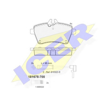 Photo Brake Pad Set, disc brake ICER 181678700