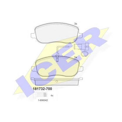 Photo Brake Pad Set, disc brake ICER 181732700