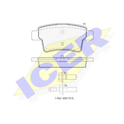 Photo Brake Pad Set, disc brake ICER 181853