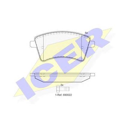 Photo Brake Pad Set, disc brake ICER 181854200