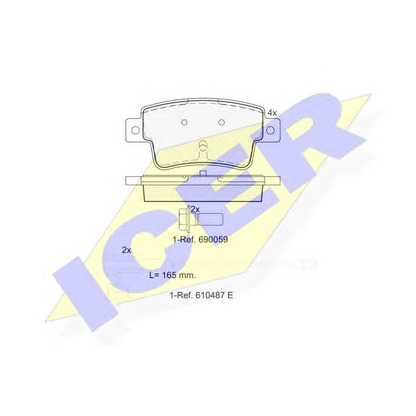 Photo Brake Pad Set, disc brake ICER 181968