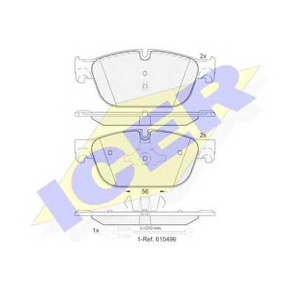 Photo Brake Pad Set, disc brake ICER 181969