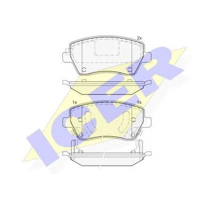 Фото Комплект тормозных колодок, дисковый тормоз ICER 182019