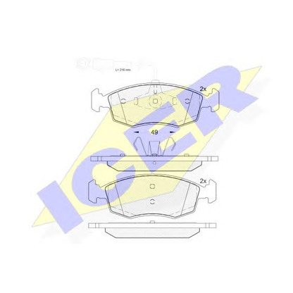 Photo Brake Pad Set, disc brake ICER 182033