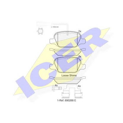 Photo Kit de plaquettes de frein, frein à disque ICER 182037