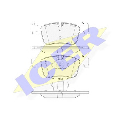 Фото Комплект тормозных колодок, дисковый тормоз ICER 182048