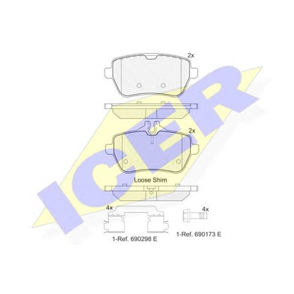 Photo Brake Pad Set, disc brake ICER 182076